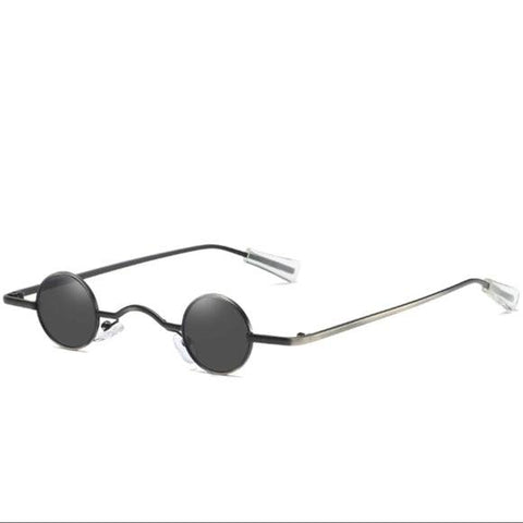 Black Mini Round Metal Sunglasses - Wild Time Fashion 