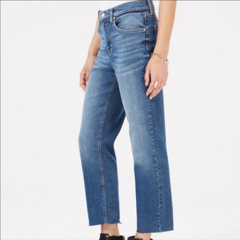 Women's High Rise Denim Wide Leg Cropped Jeans - Wild Time Fashion