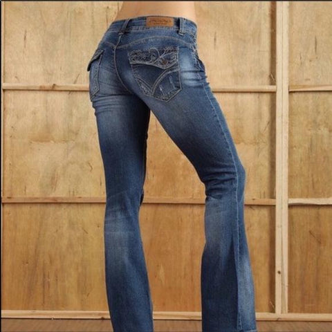 Women's Low Rise Bootcut Jeans 32 x 32.5 - Wild Time Fashion
