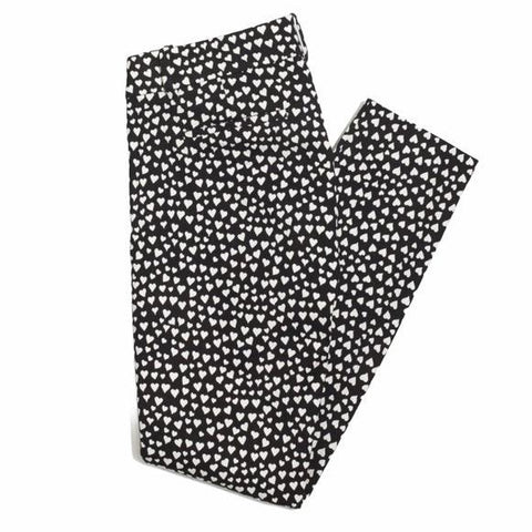 Low Rise Tapered Heart Print Cropped Trousers - Wild Time Fashion