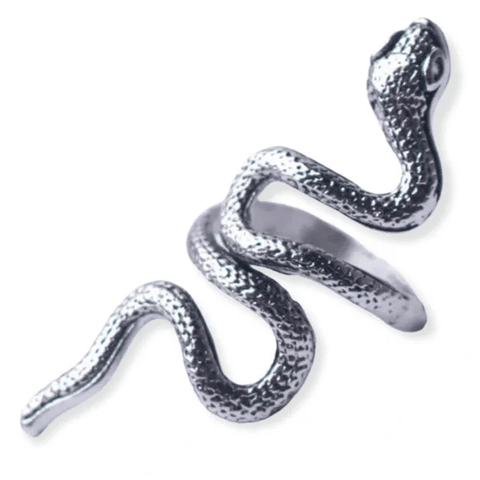 Snake Ring Silver Coiled Open Band Serpent Ring 