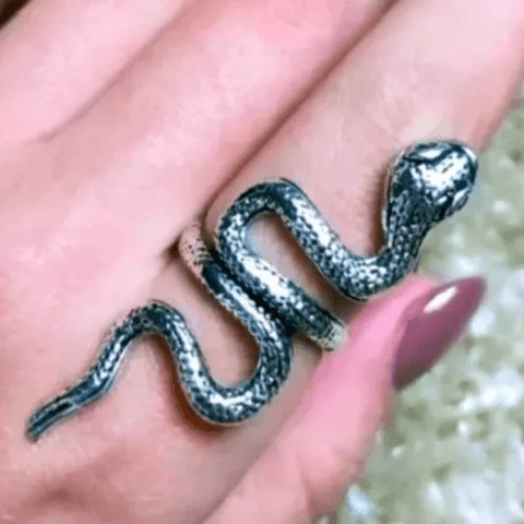 Snake Ring Silver Coiled Open Band Serpent Ring 