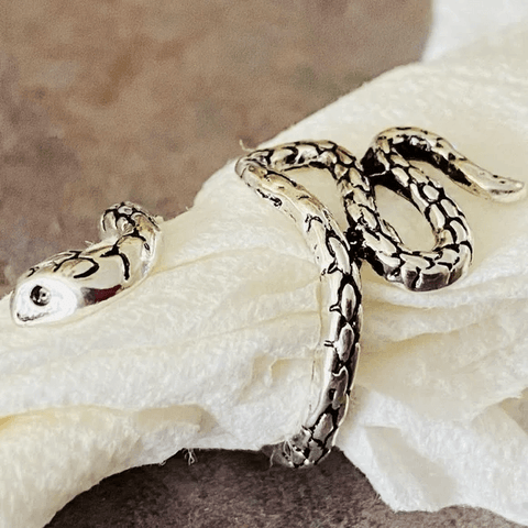 Snake Ring Coiled Serpent Open Band Ring