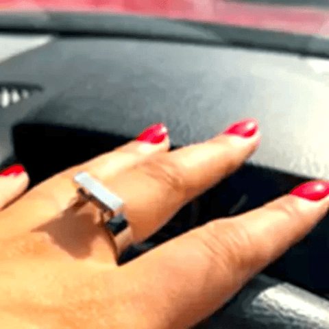 Women's Stainless Steel Concrete Signet Bar Ring Size 8