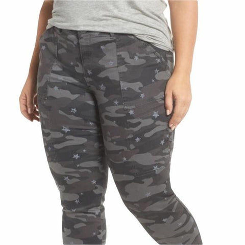 Plus Size Gray Camo Skinny Jeans