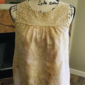 Women's Linen Dress Embroidery Detail Tea Stain - FREE SHIPPING USA - Wild Time Fashion 