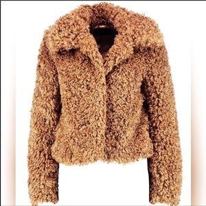 Teddy Coat Fuzzy Super Soft Lined Tan Camel - Wild Time Fashion 