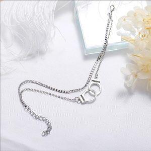 Women's Silver Double Layer Freedom  Handcuff Anklet - Wild Time Fashion
