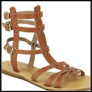 Naughty Monkey Brown Leather Gladiator Sandals 8  - FREE SHIPPING USA - Wild Time Fashion 