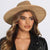 Ombre Fedora Hat Gambler Tan Bottom Leather Band - Wild Time Fashion 
